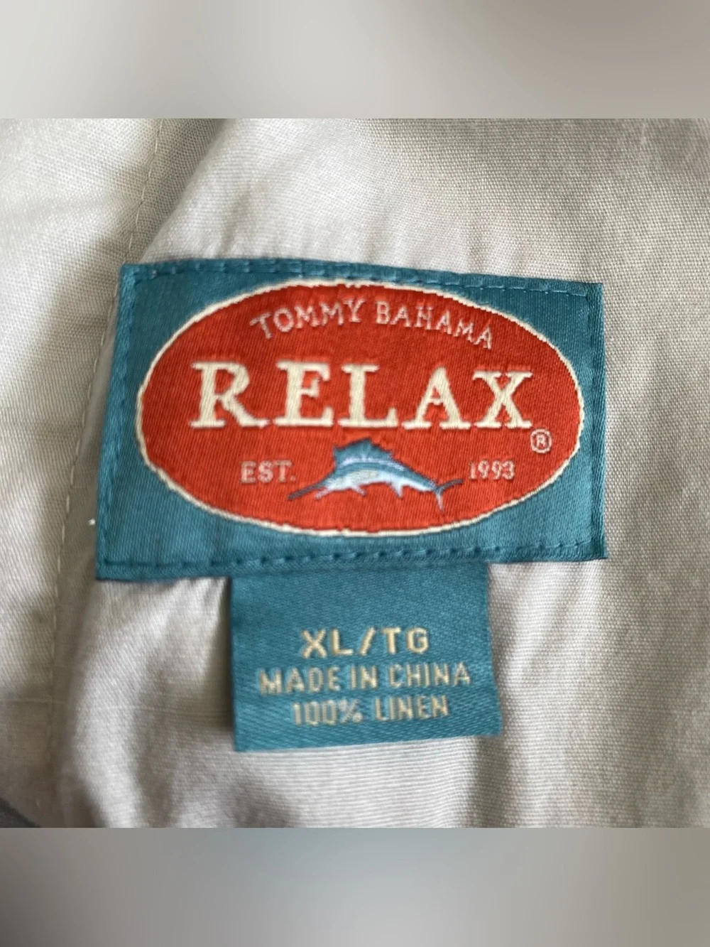 Mens Tommy Bahama Relax white linen straight wide leg relaxed fit linen pants XL